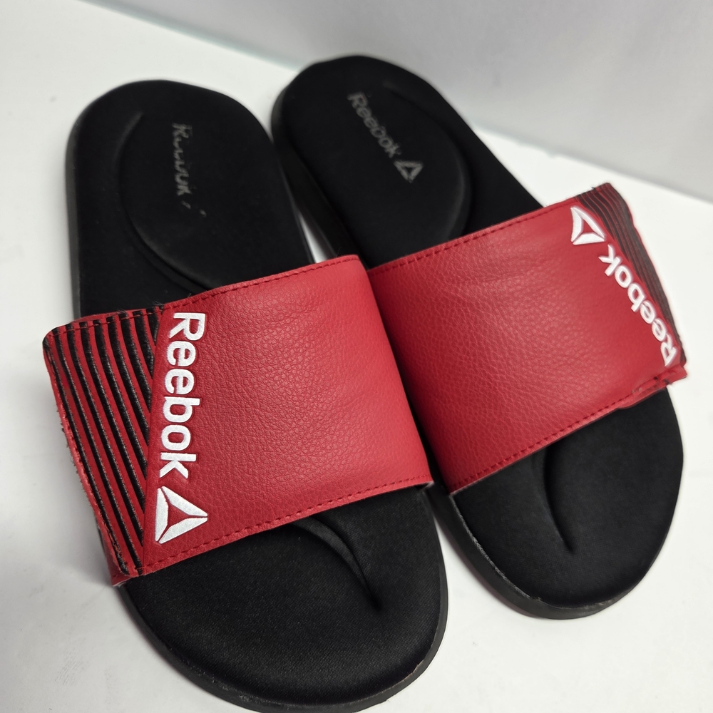 Reebok Red and Black Slide Sandals
